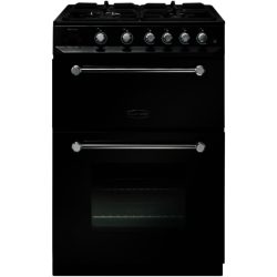 Rangemaster Kitchener 10725 - 60cm Gas Cooker in Black and Chrome